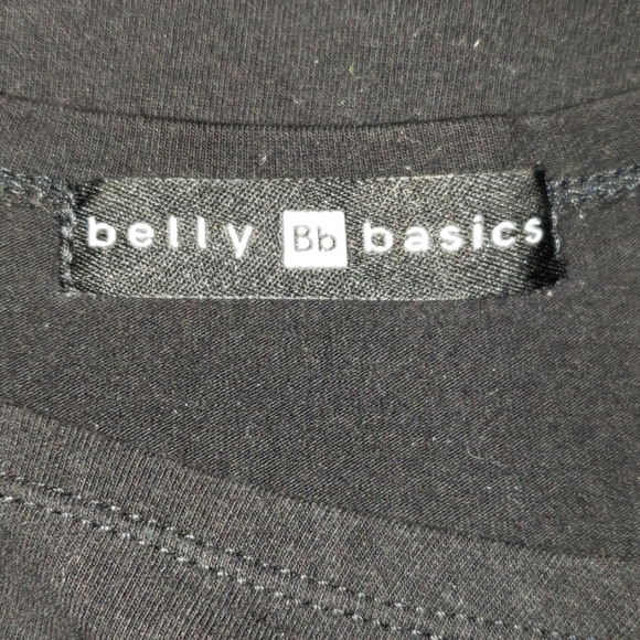 WOMEN'S BELLY BASICS MATERNITY BLACK T SHIRT - Picture 4 of 4